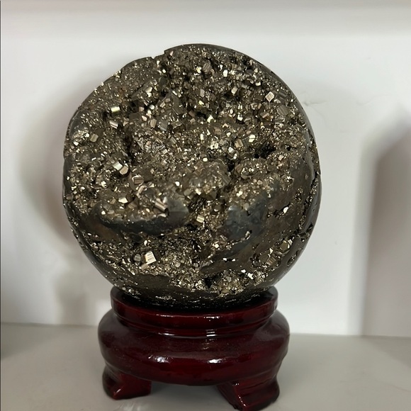Beautiful Pyrite Sphere with stand